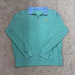 Masters Golf Tech Quarter Zip Polo Light Green Mens L